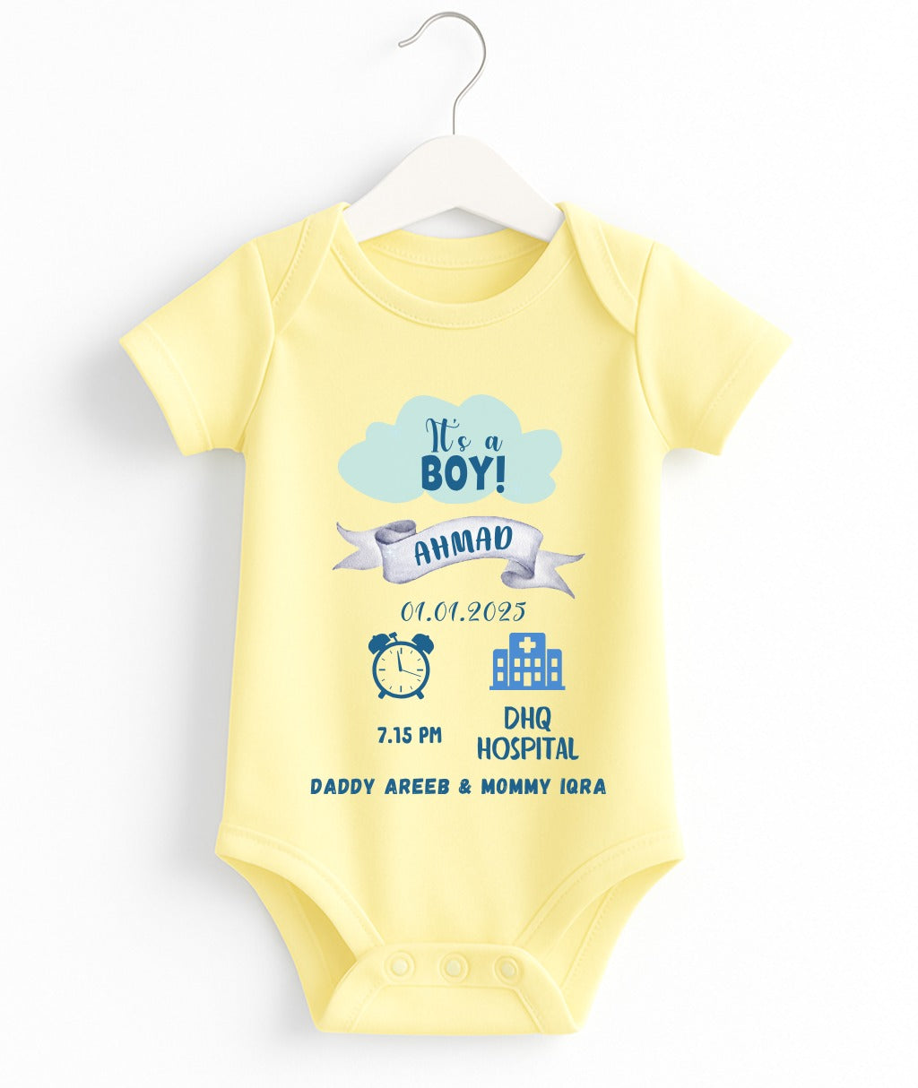 Customize Baby Boy Romper | Personalized With Your Own Text