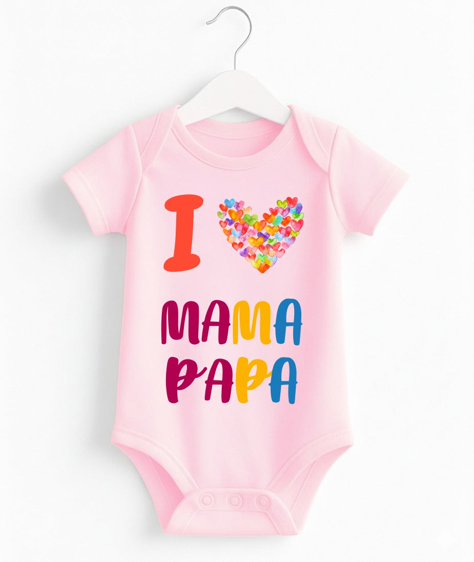 I Love Mama Papa | Customize Baby Romper