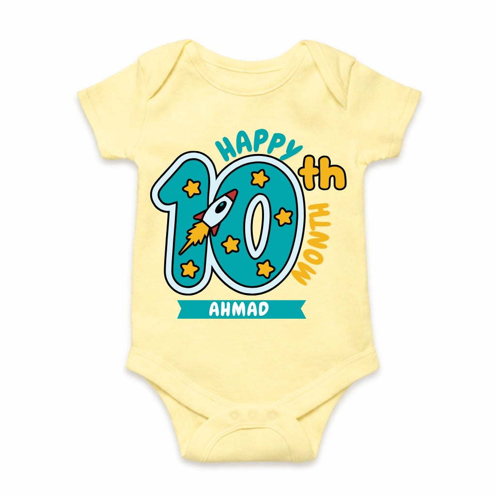 Happy 10th Month Baby Romper | Personalized Name Print