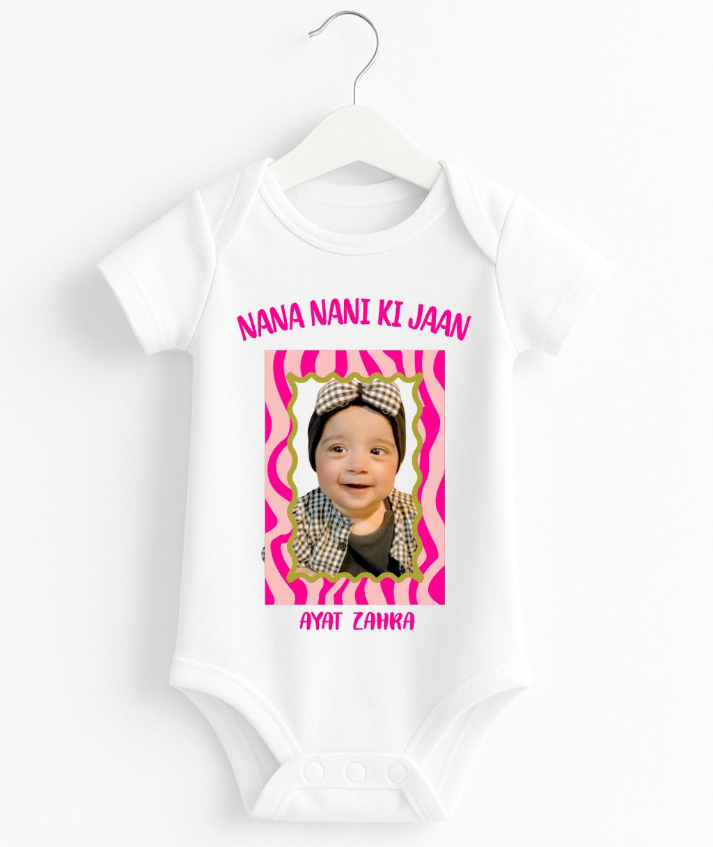 Custom Name And Pic Romper | Nana Nani Ki Jaan Baby Romper