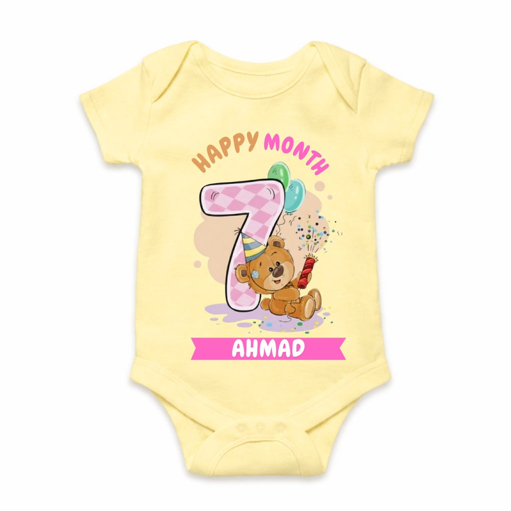 Happy 7th Month Baby Romper | Personalized Name Print