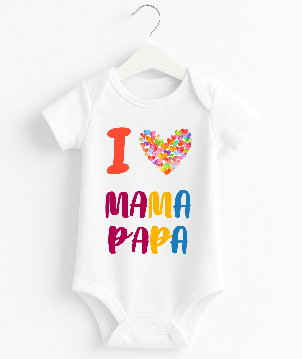 I Love Mama Papa | Customize Baby Romper