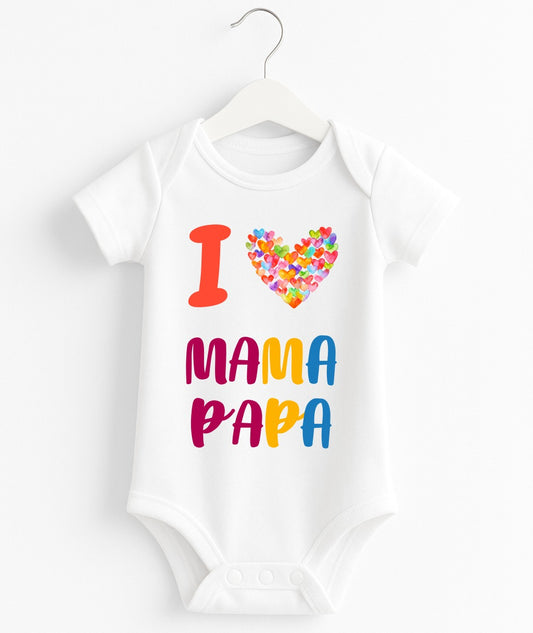 I Love Mama Papa | Customize Baby Romper