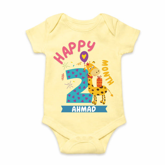 Happy 2nd Month Baby Romper | Personalized Name Print