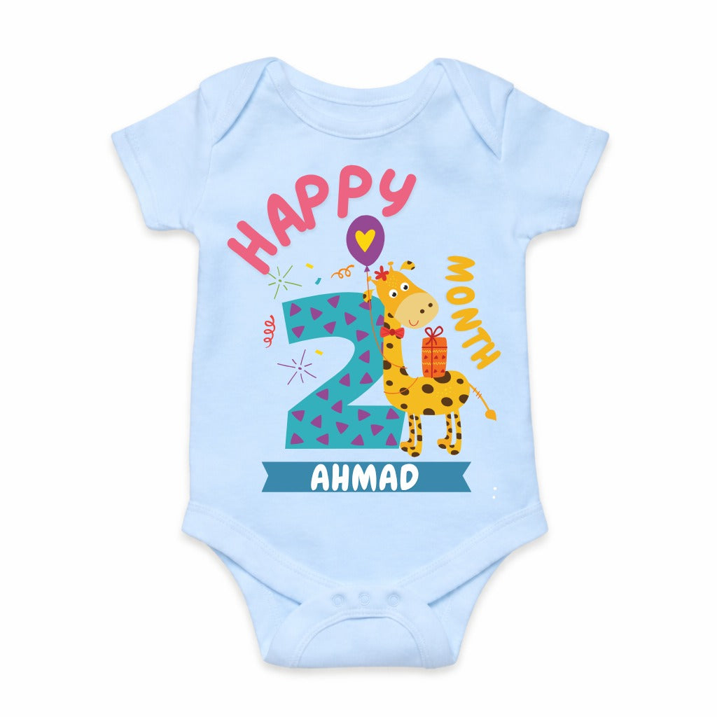 Happy 2nd Month Baby Romper | Personalized Name Print