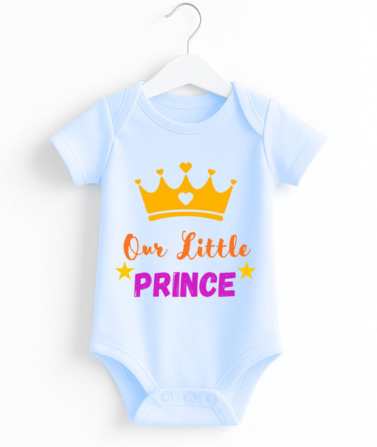 Our Little Prince Boy Romper | Personalized With Your Own Text