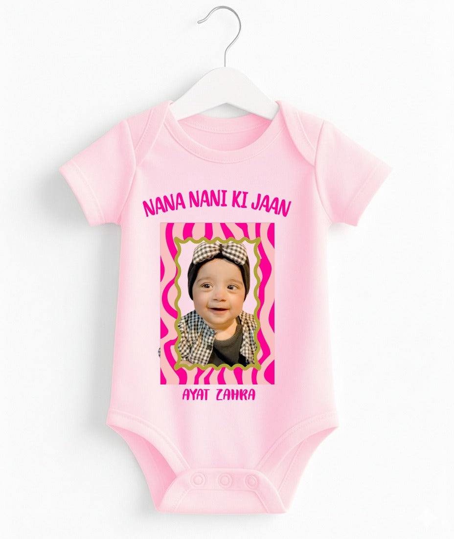 Custom Name And Pic Romper | Nana Nani Ki Jaan Baby Romper