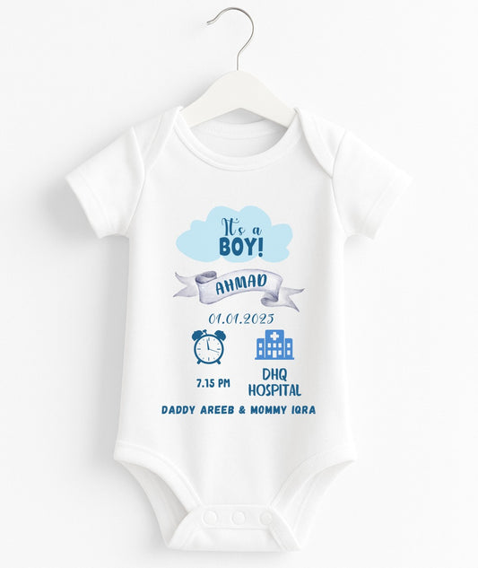 Customize Baby Boy Romper | Personalized With Your Own Text