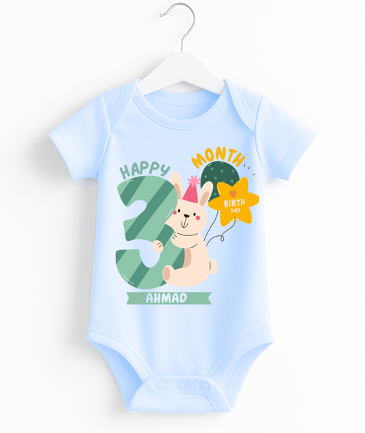Happy 3rd Month Baby Romper | Personalized Name Print