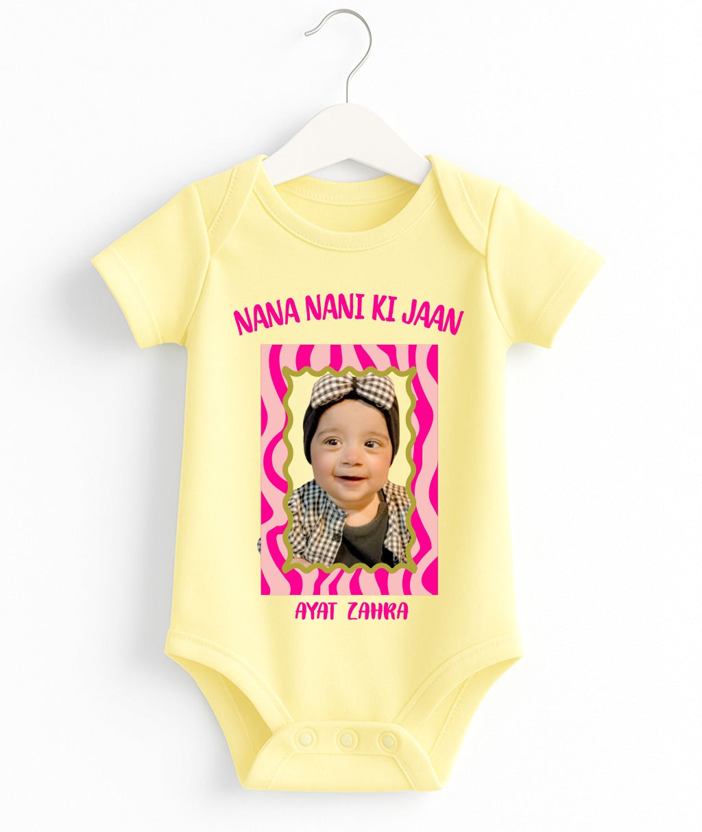 Custom Name And Pic Romper | Nana Nani Ki Jaan Baby Romper