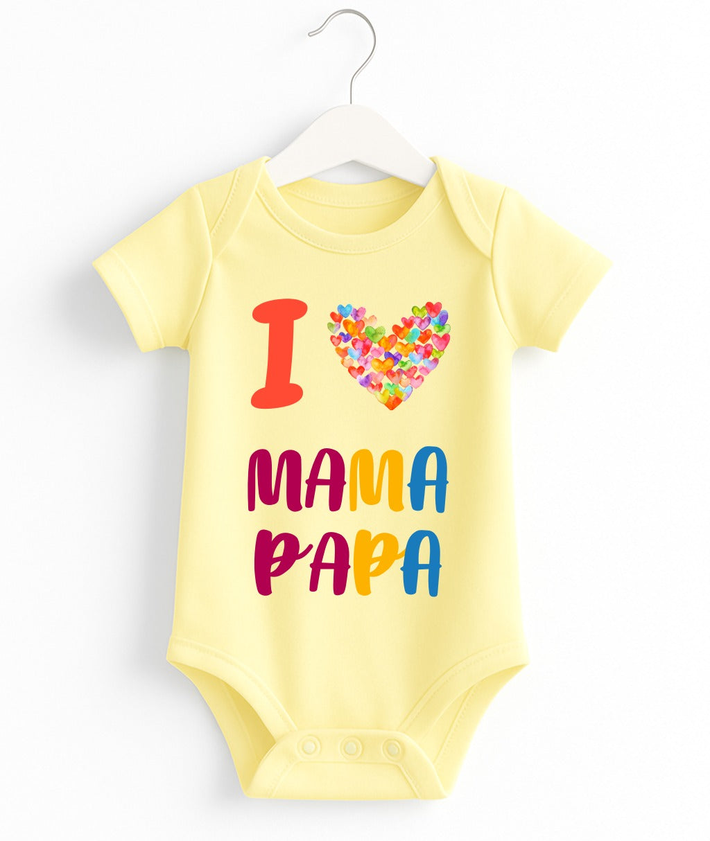 I Love Mama Papa | Customize Baby Romper