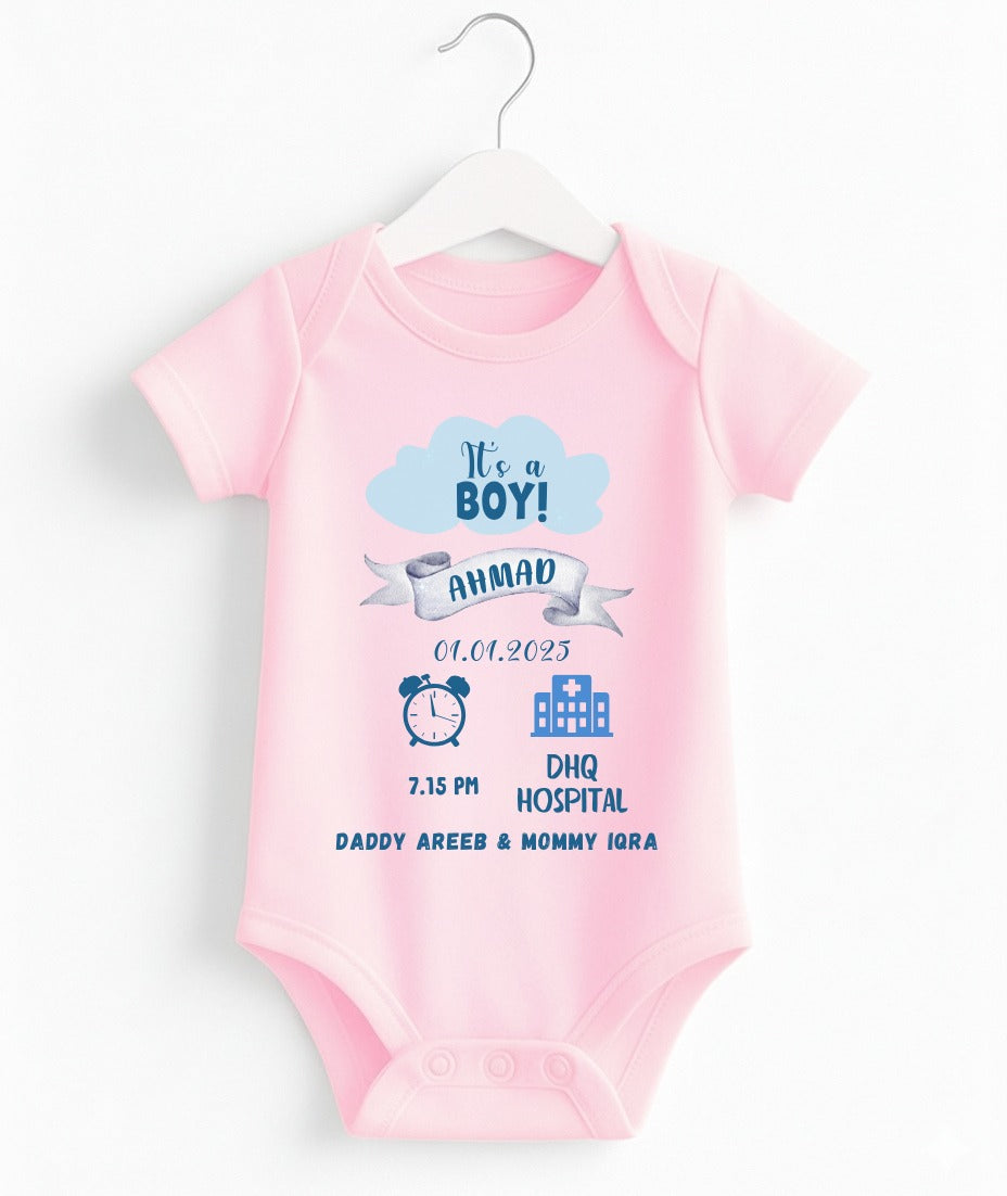 Customize Baby Boy Romper | Personalized With Your Own Text