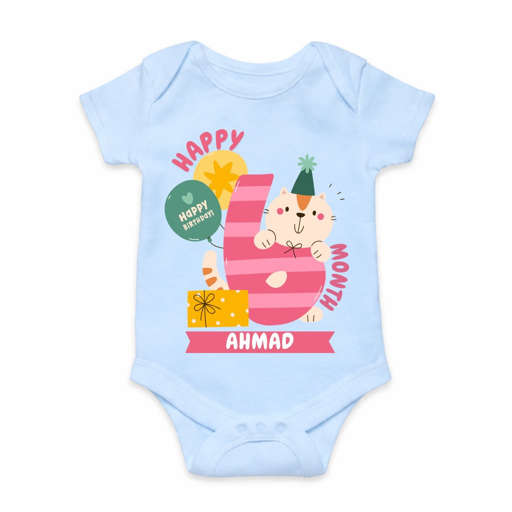 Happy 6th Month Baby Romper | Personalized Name Print