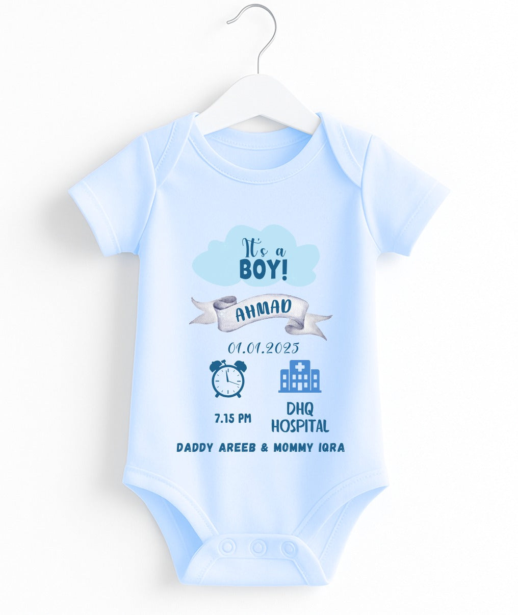 Customize Baby Boy Romper | Personalized With Your Own Text