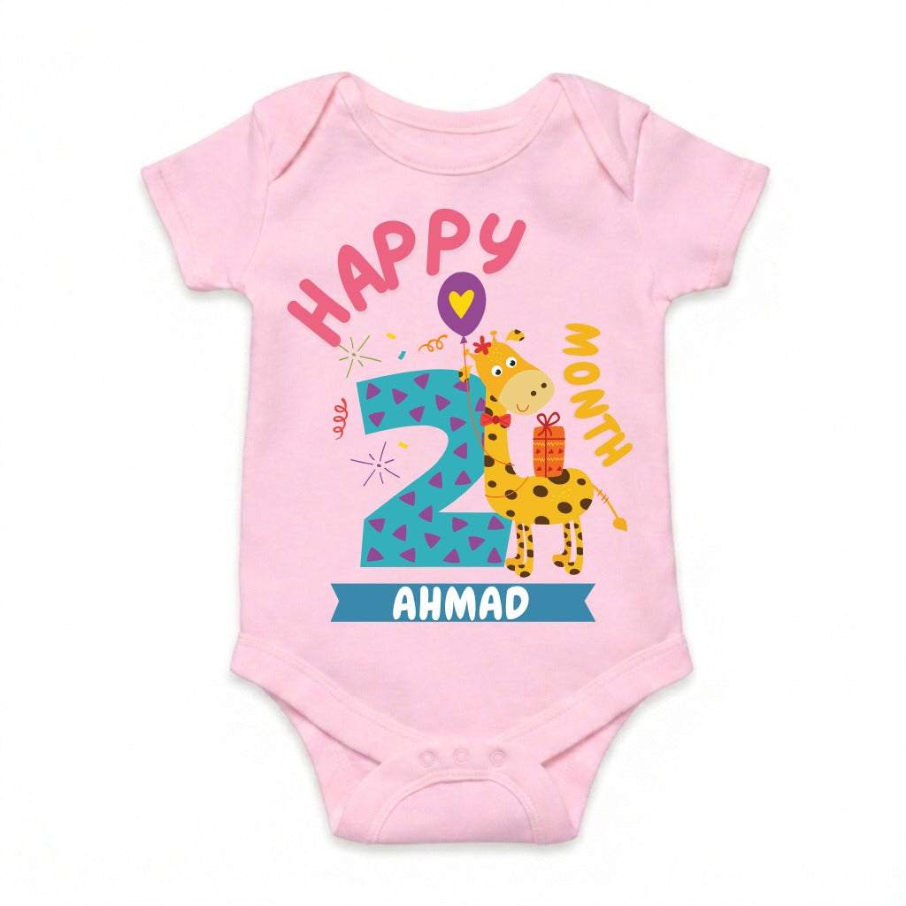 Happy 2nd Month Baby Romper | Personalized Name Print