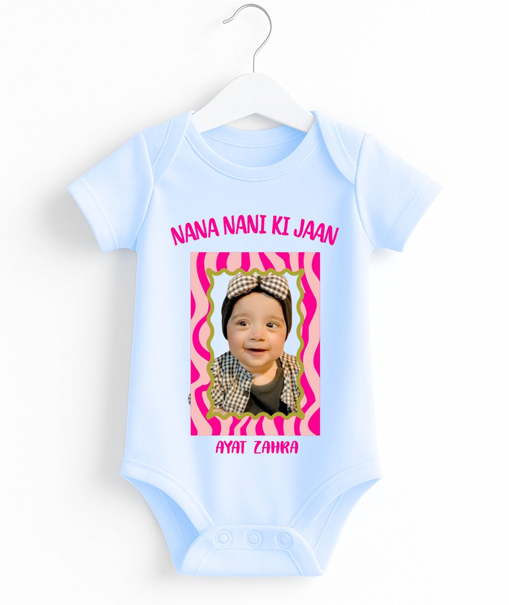 Custom Name And Pic Romper | Nana Nani Ki Jaan Baby Romper