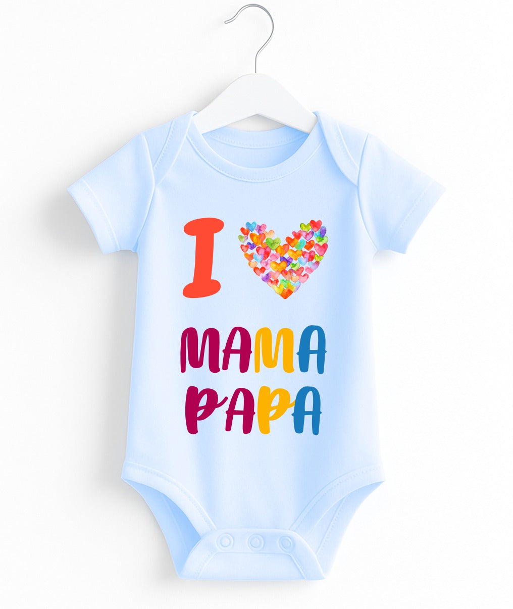 I Love Mama Papa | Customize Baby Romper