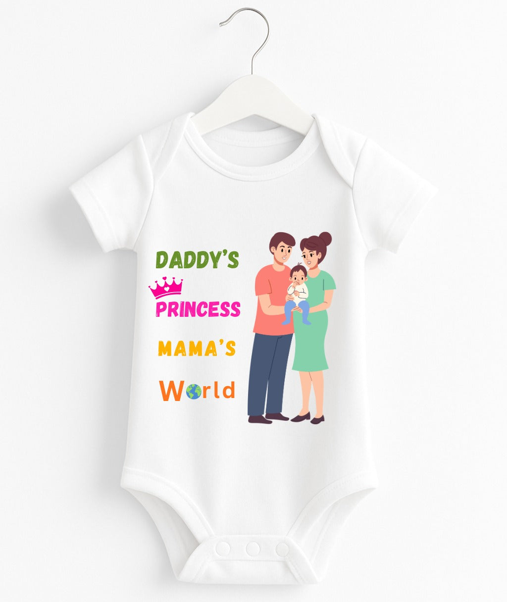 Daddy's Princess Mam's World | Customize Baby Romper