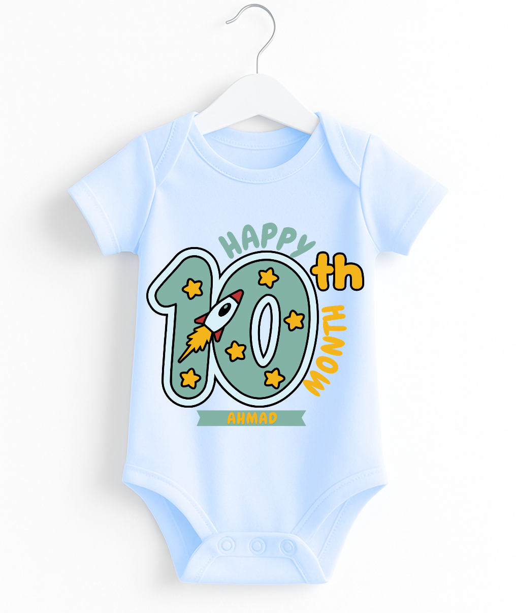 Happy 10th Month Baby Romper | Personalized Name Print