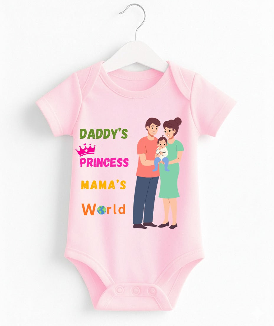 Daddy's Princess Mam's World | Customize Baby Romper